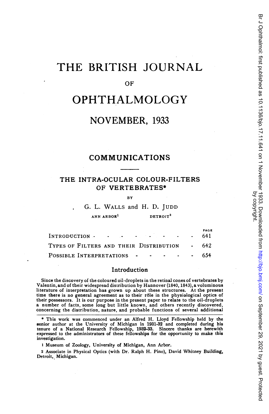 The Intra-Ocular Colour-Filters Of