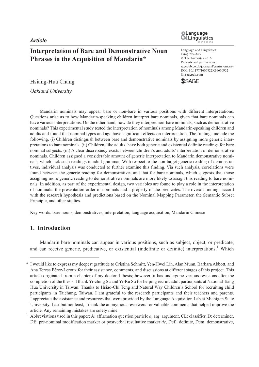 Interpretation of Bare and Demonstrative Noun Phrases in The