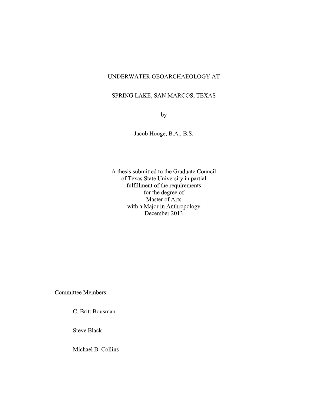 Geoarchaeological Summary of the Balcones Escarpment