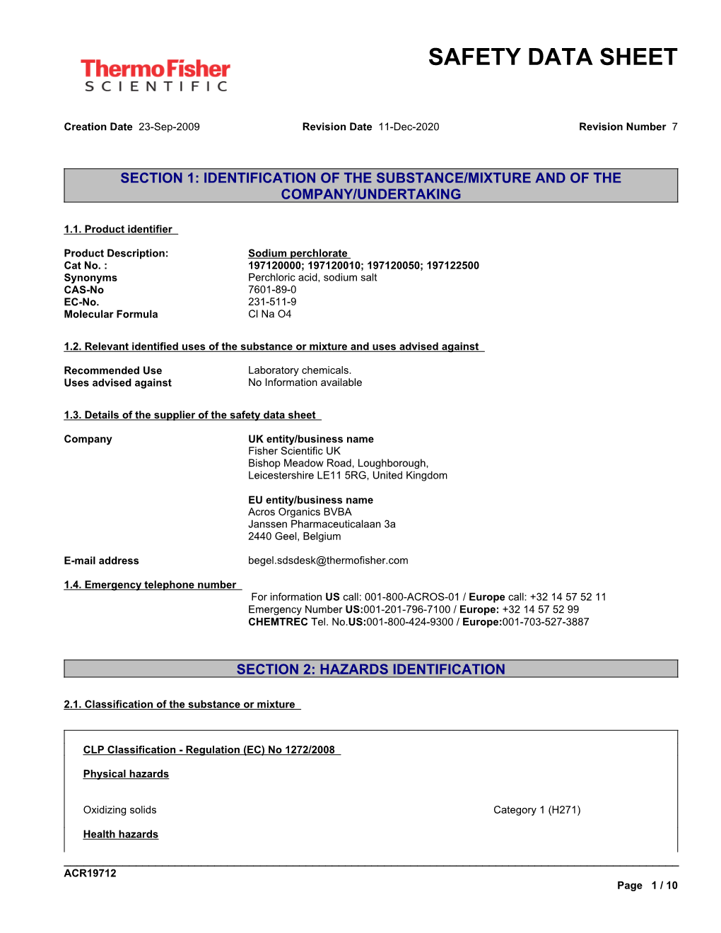 Safety Data Sheet