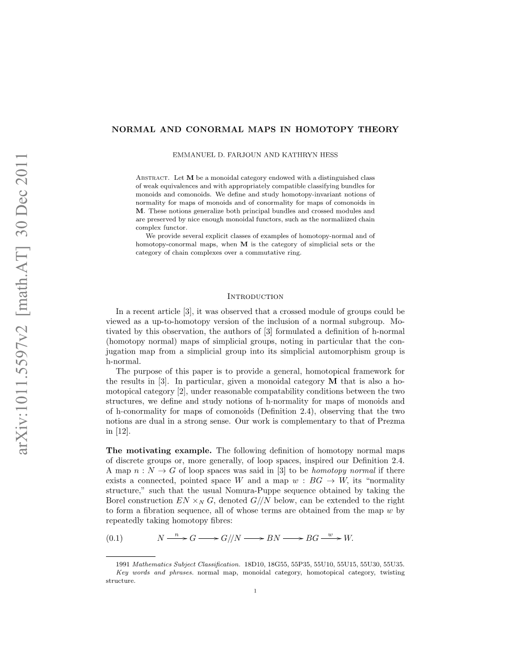 Normal and Conormal Maps in Homotopy Theory 3