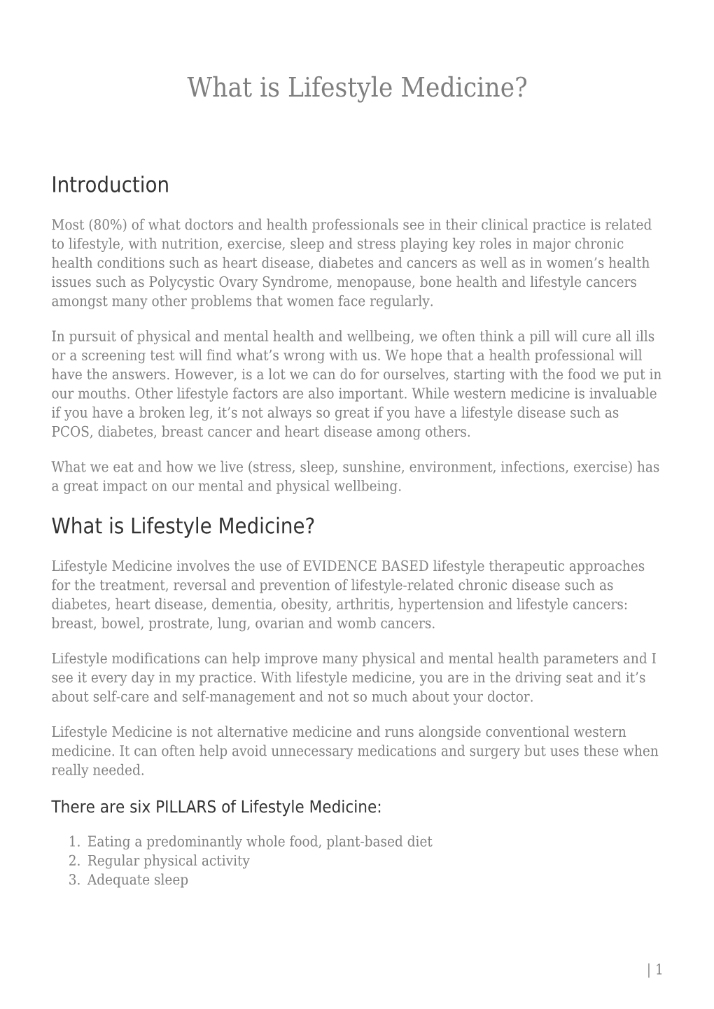 What Is Lifestyle Medicine?