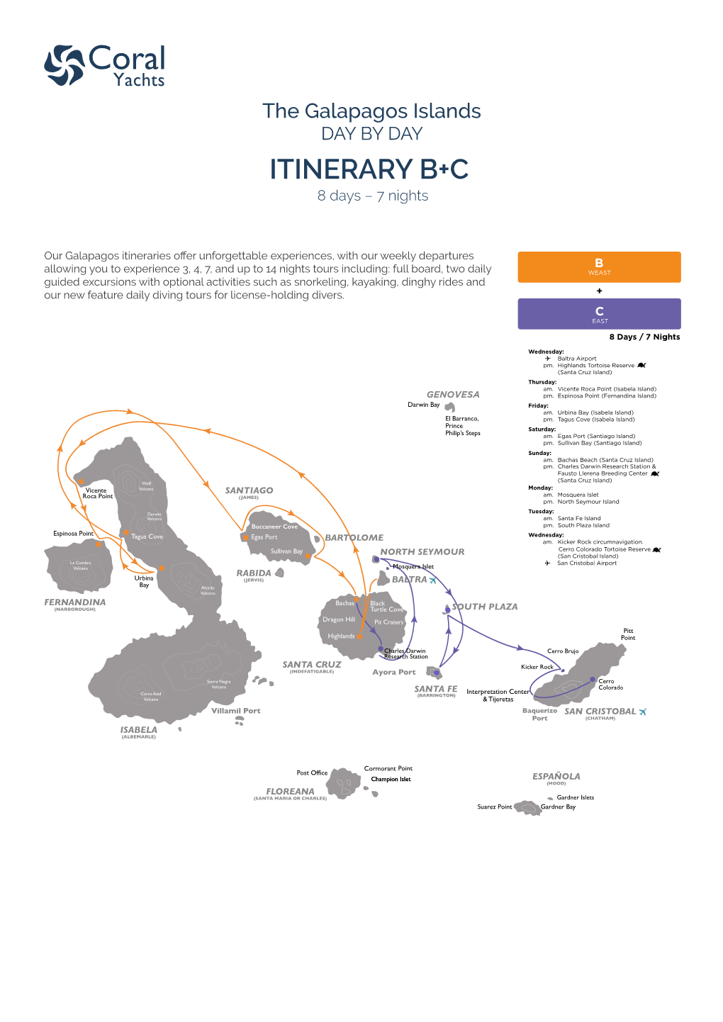 ITINERARY B+C 8 Days – 7 Nights