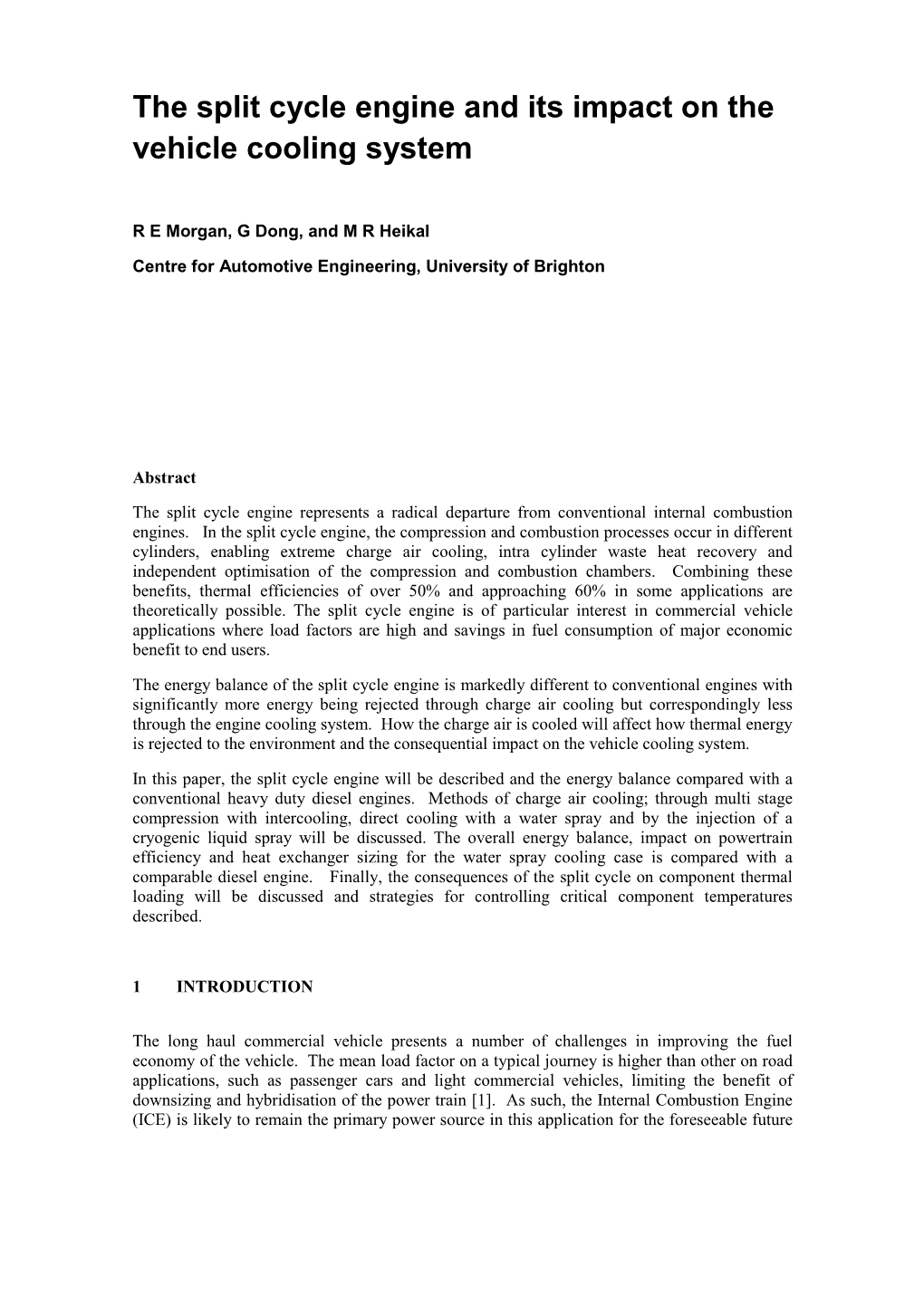 The Split Cycle Engine and Its Impact on the Vehicle Cooling System