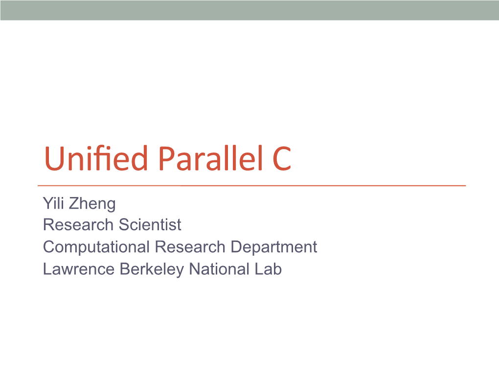 Unified Parallel C (UPC)