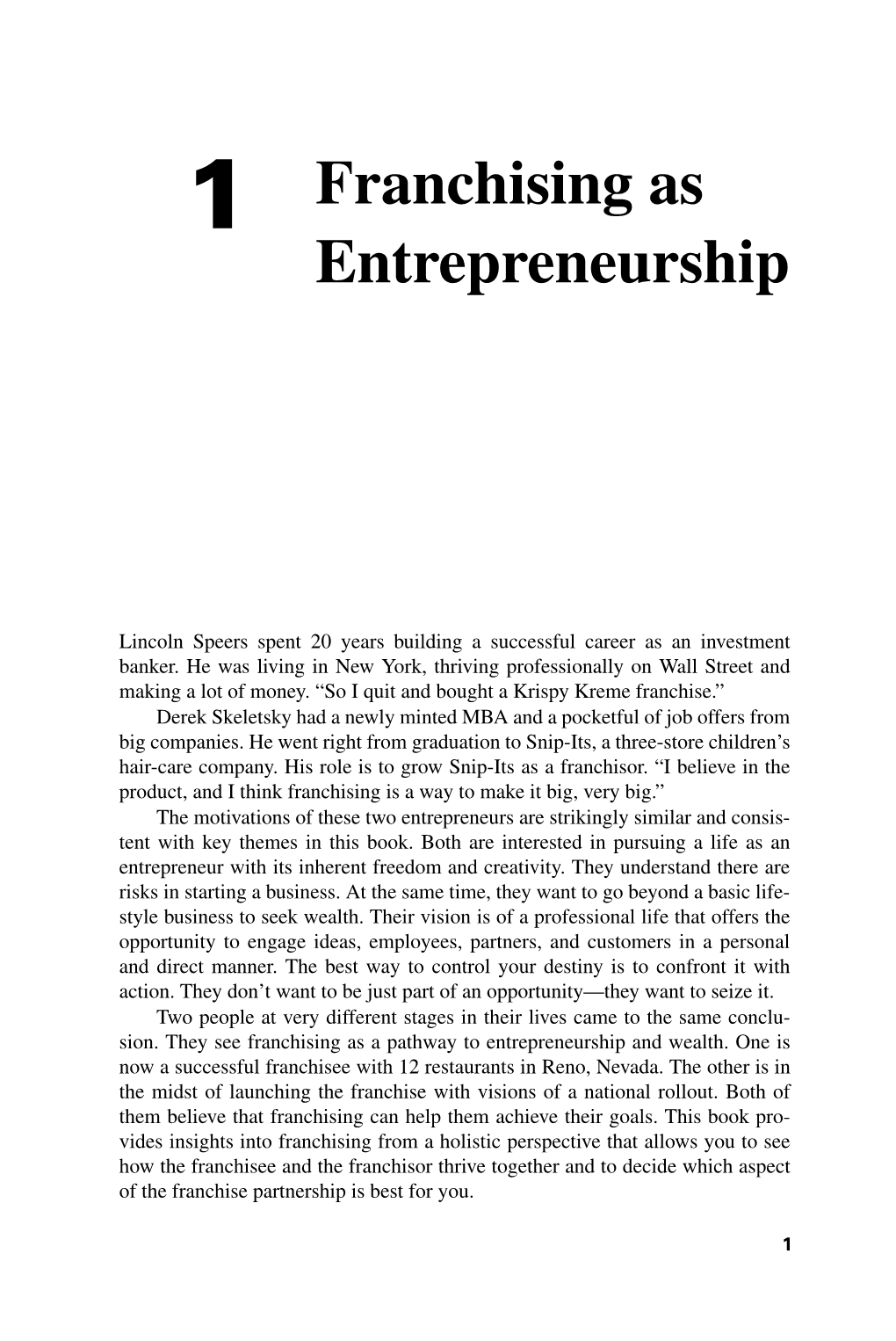 1 Franchising As Entrepreneurship