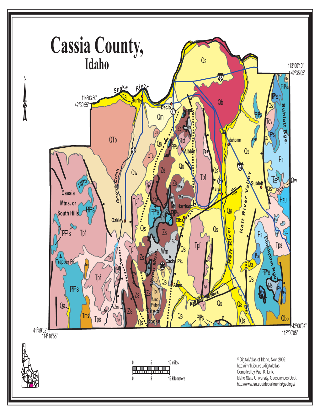 Cassia County, Qs Idaho 113O0010 O Qw 42 3505 86 Qw Ke Iver Ppsp Sna R O Pps 114 0350 Qa Burley O Qb Sublett Rge