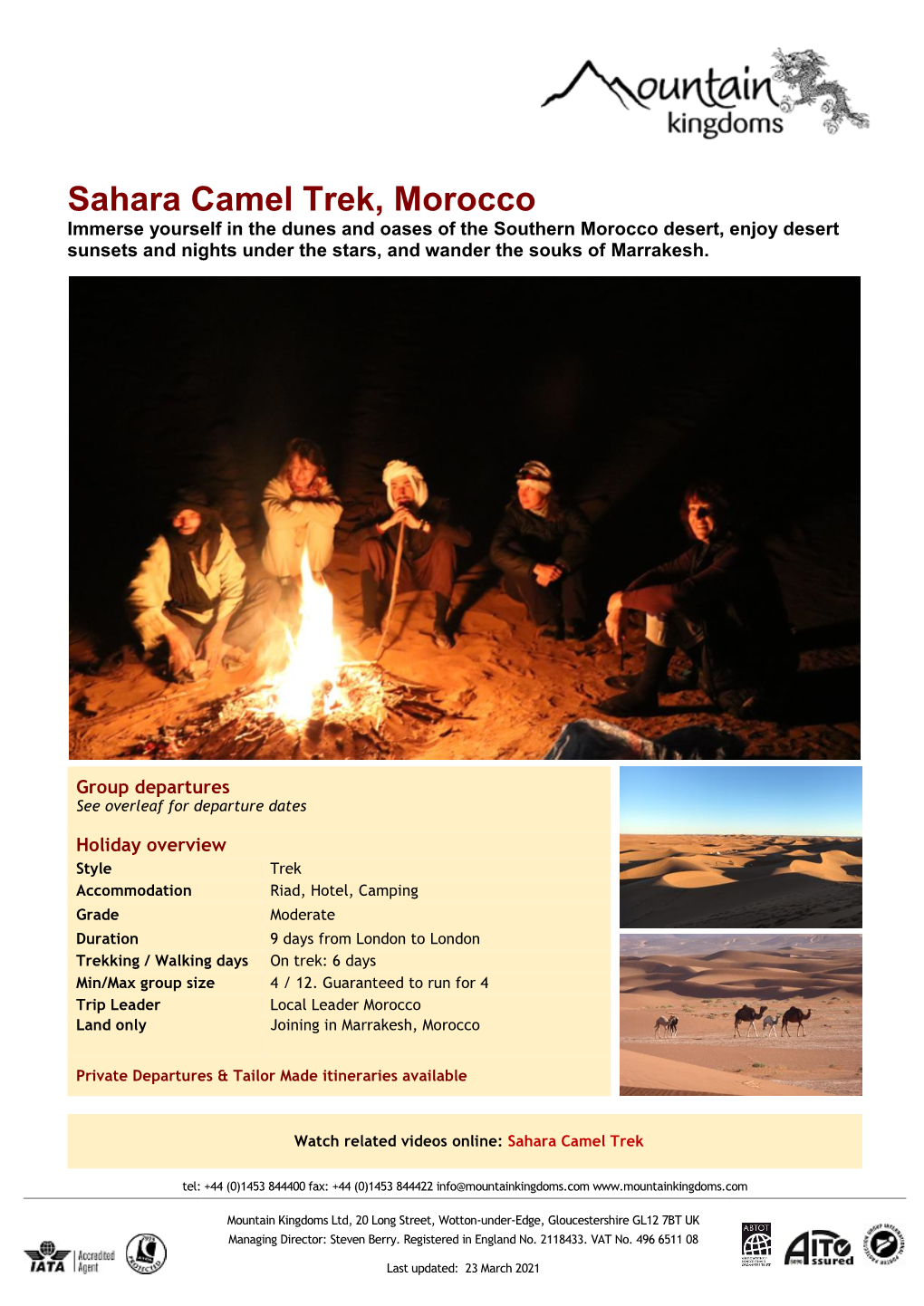 Sahara Camel Trek, Morocco