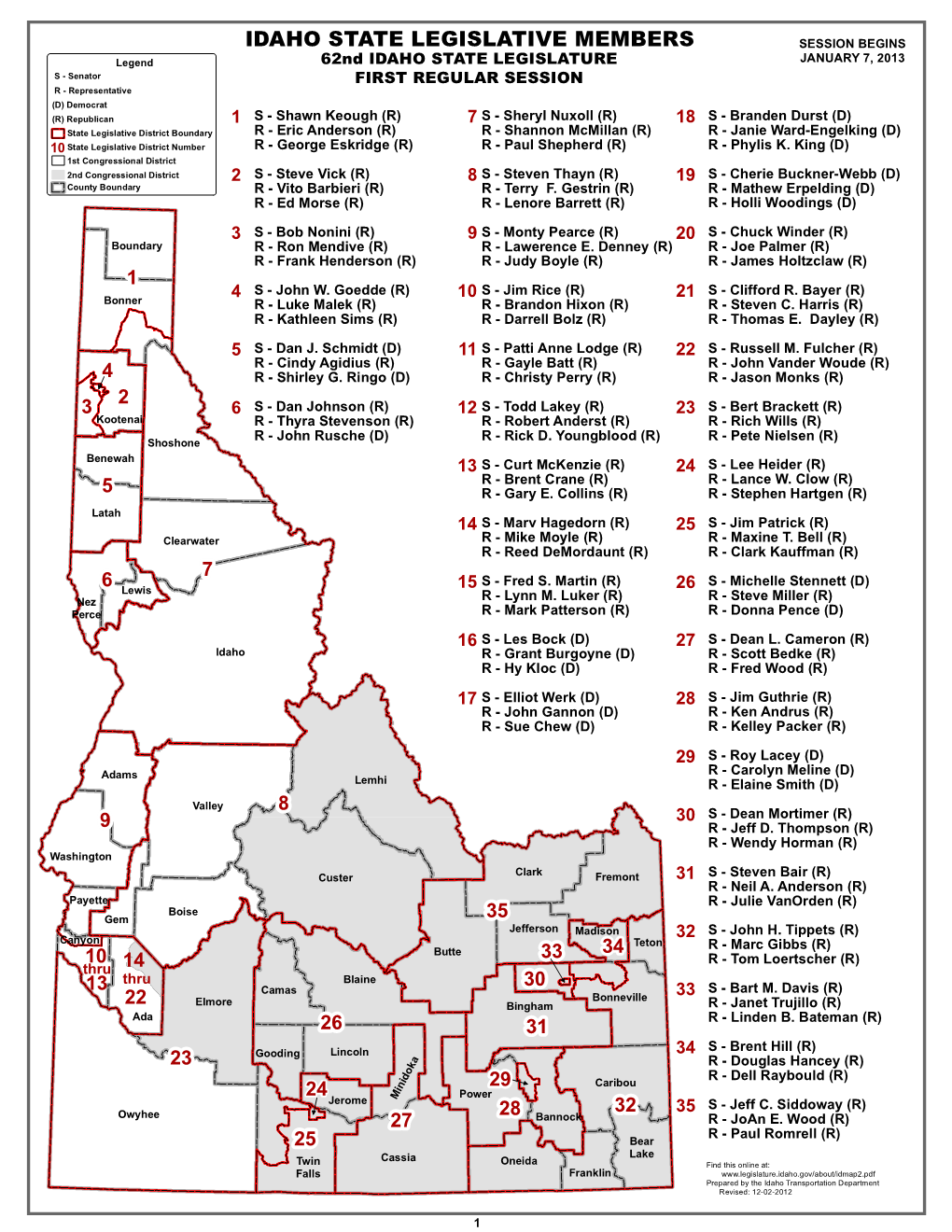 Idaho State Legislative Members