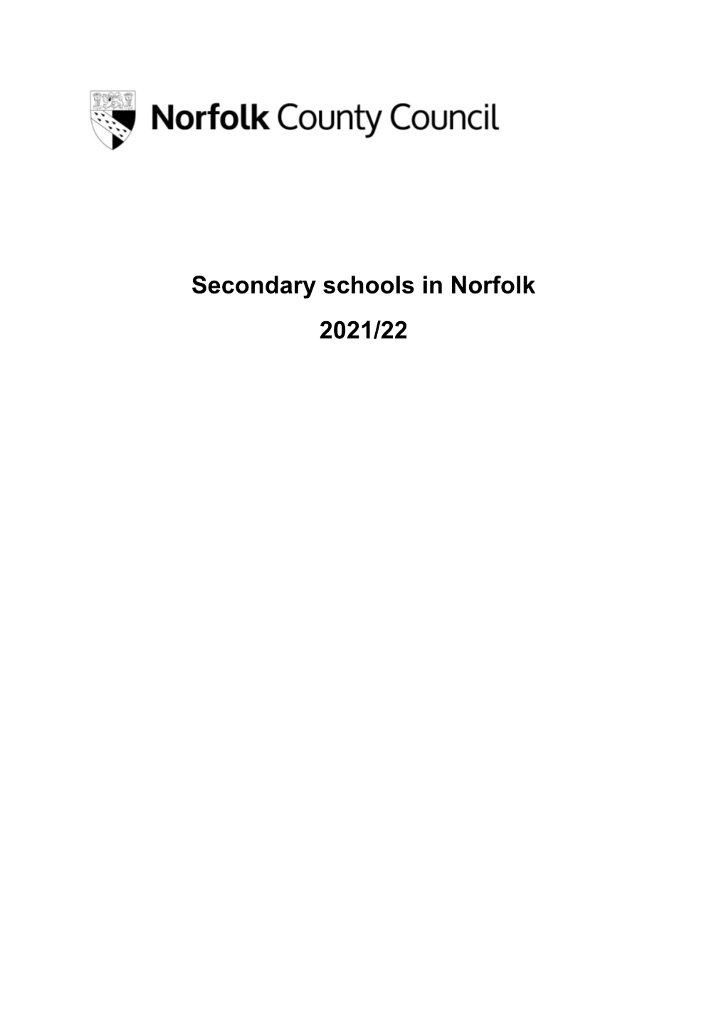 Secondary Schools in Norfolk 2021/22