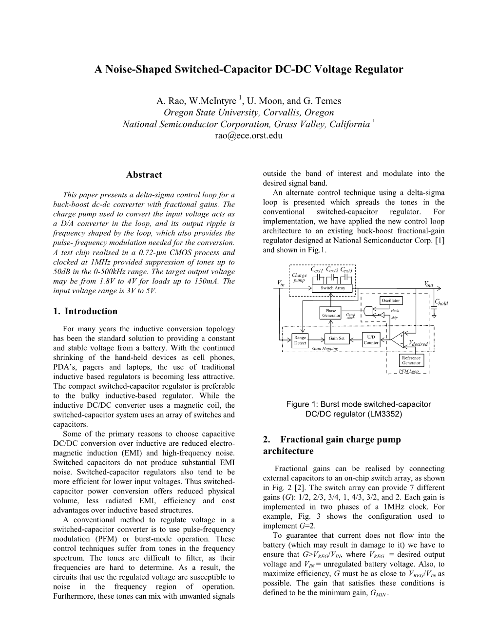 A Noise-Shaped Switched-Capacitor DC-DC Voltage Regulator