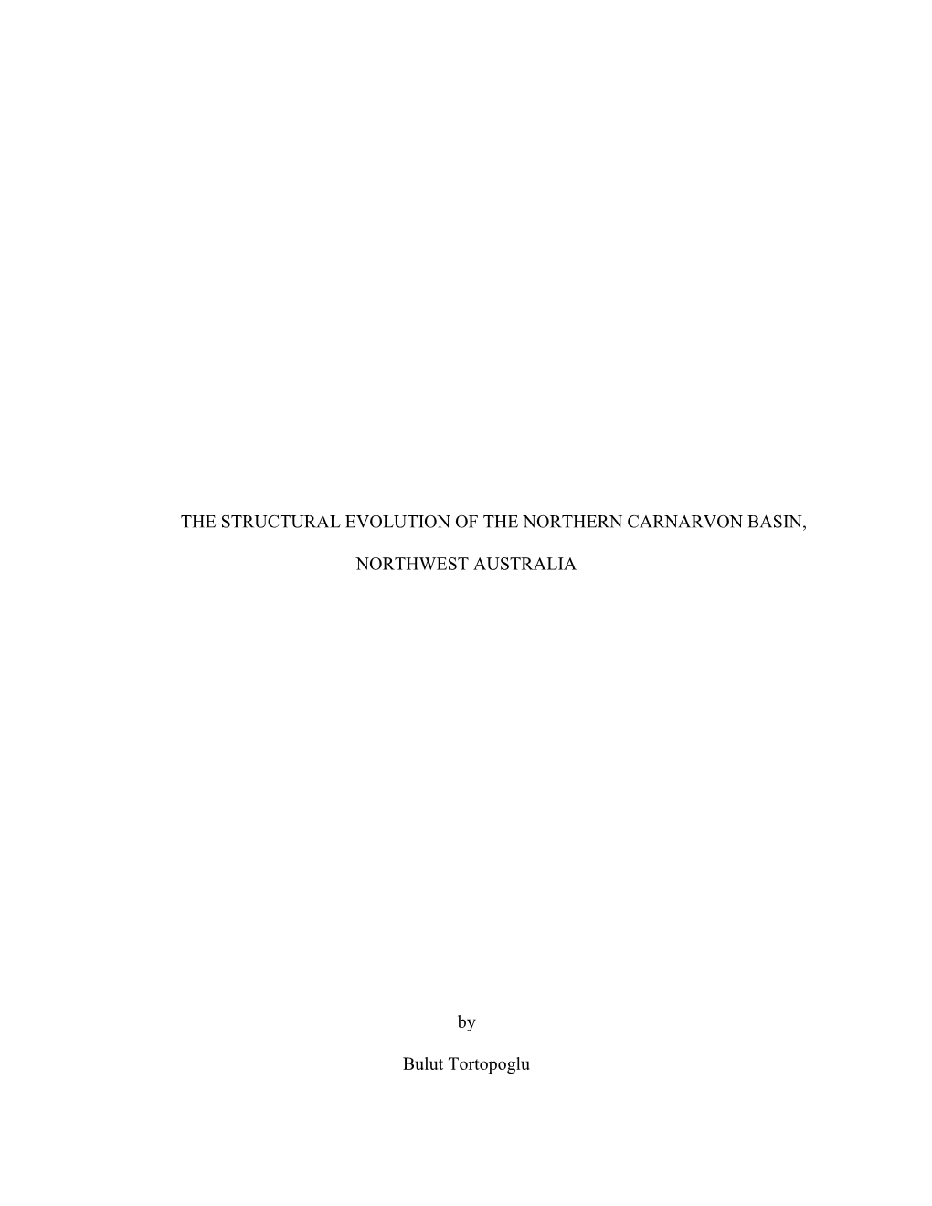 The Structural Evolution of the Northern Carnarvon Basin