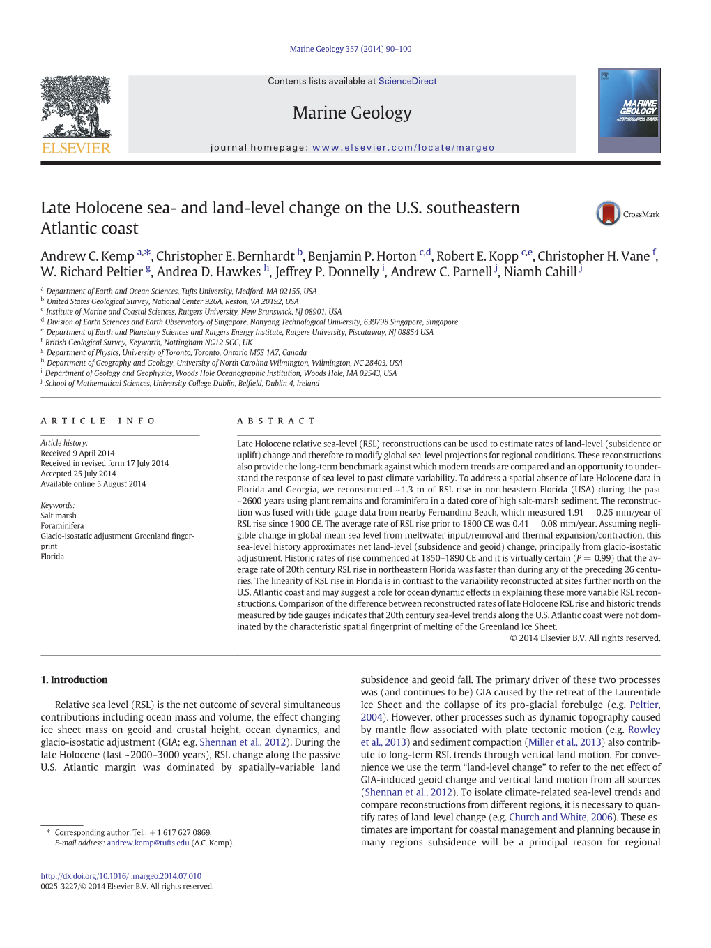 Kemp-Et-Al.-2014.-Late-Holocene-Sea-And-Land-Level-Change-SE-Atlantic-Coast.Pdf