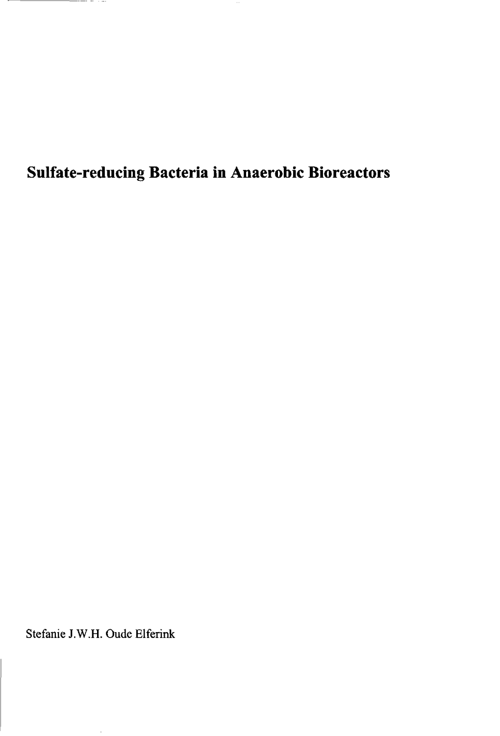 Sulfate-Reducing Bacteria in Anaerobic Bioreactors Are Presented in Table 1