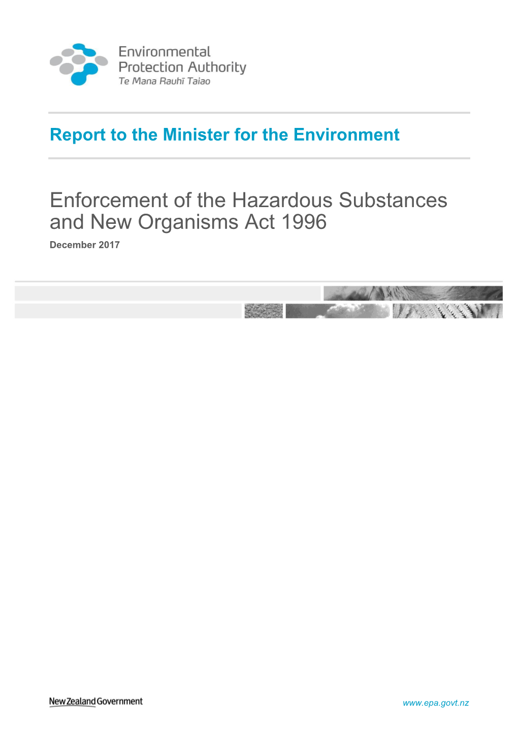 Annual HSNO Enforcement Report 2017