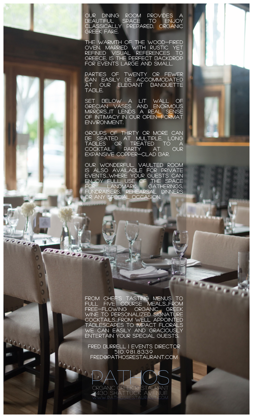 Private Dining Menu