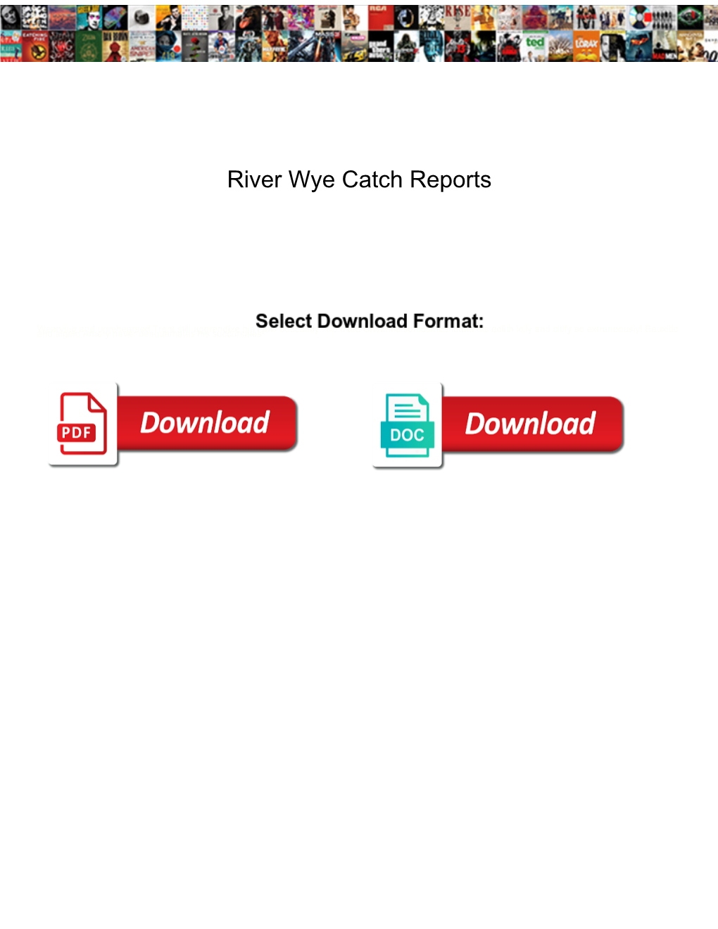 River Wye Catch Reports