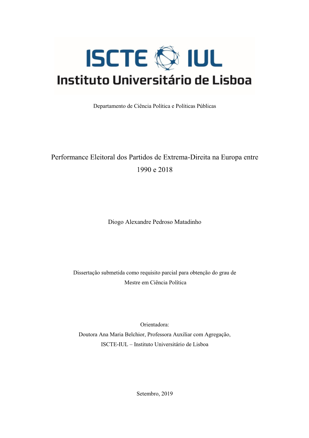 Performance Eleitoral Dos Partidos De Extrema-Direita Na Europa Entre 1990 E 2018