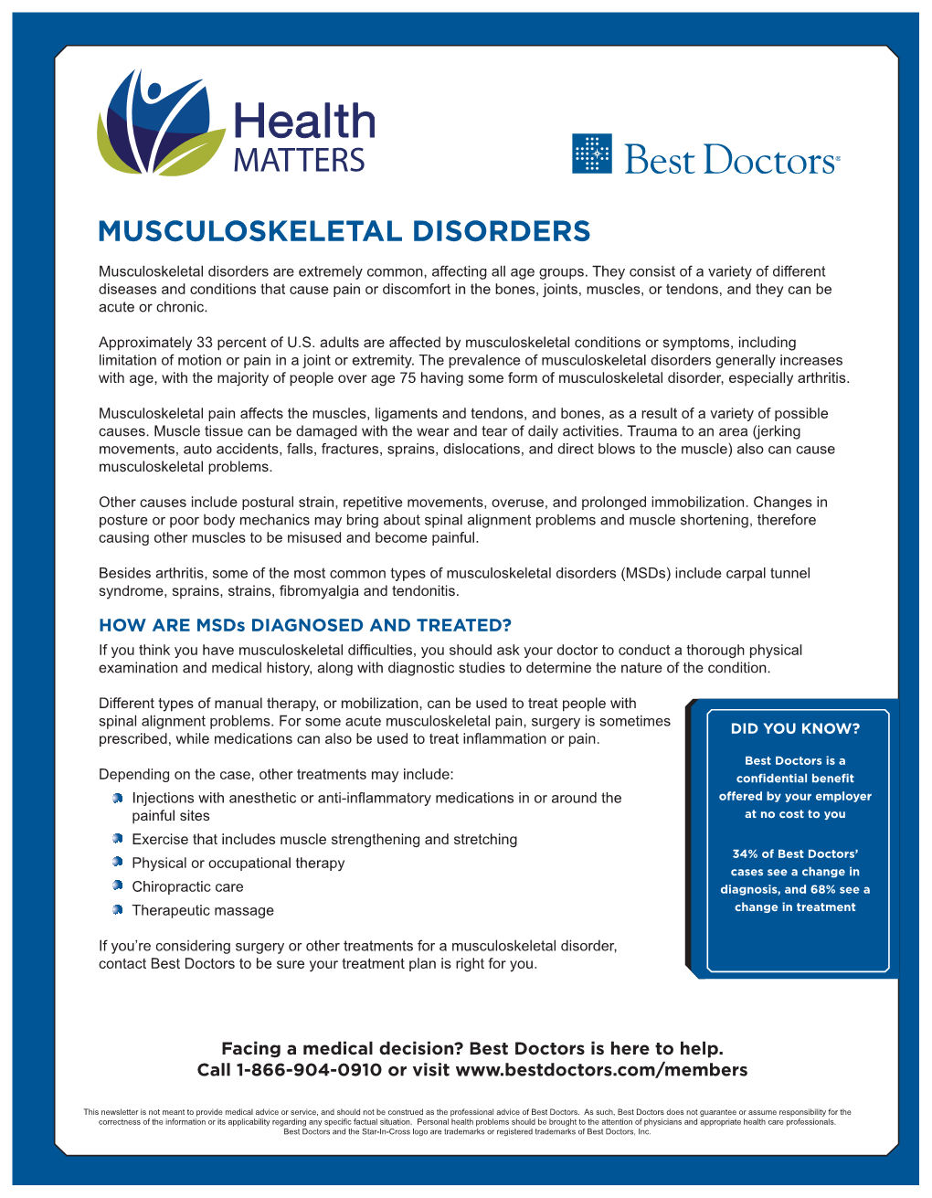 Musculoskeletal Disorders