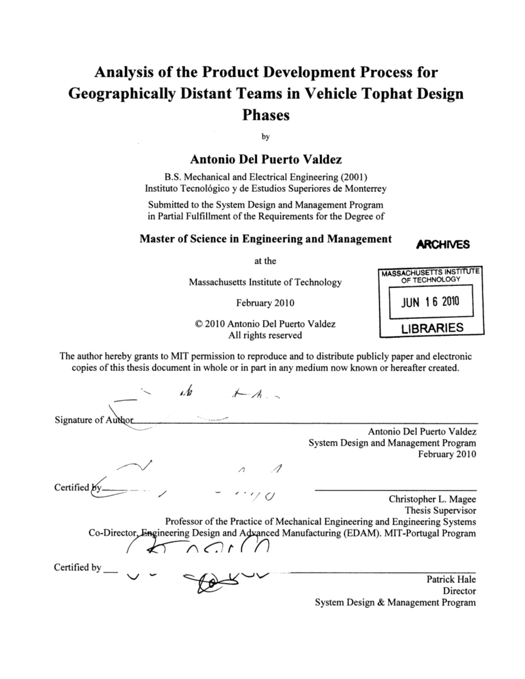 Analysis of the Product Development Process for Geographically Distant Teams in Vehicle Tophat Design Phases By