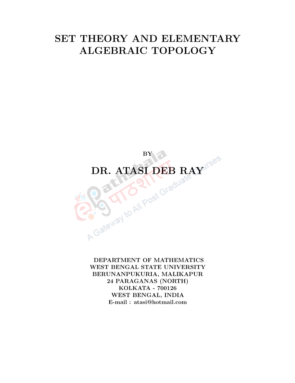 Set Theory and Elementary Algebraic Topology