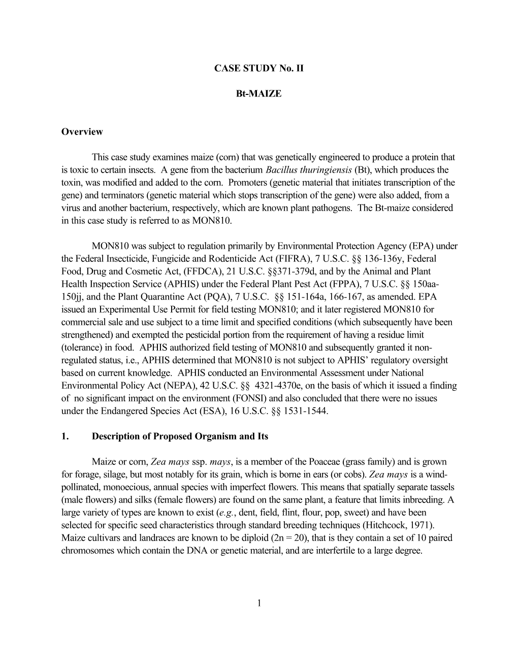 Case Study Two: Bt-Maize Plus Sidebar