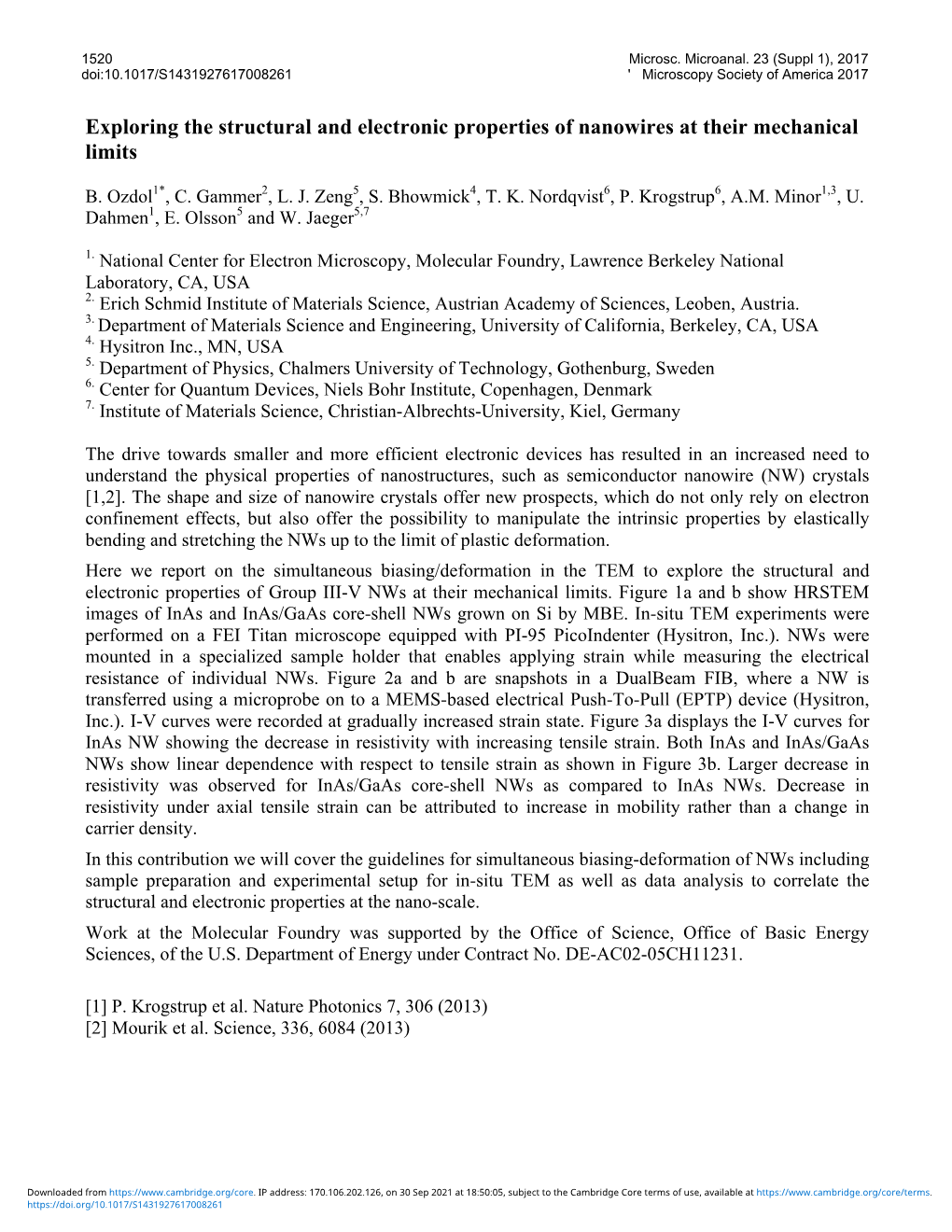 Exploring the Structural and Electronic Properties of Nanowires at Their Mechanical Limits