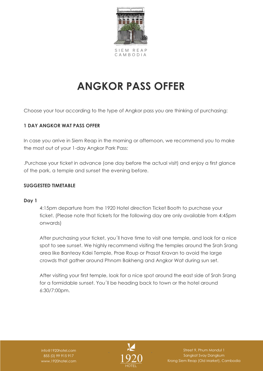 Angkor Pass Offer