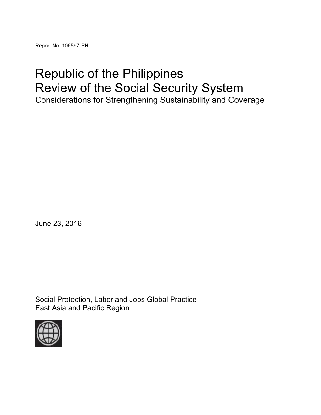 Philippines Review of the Social Security System