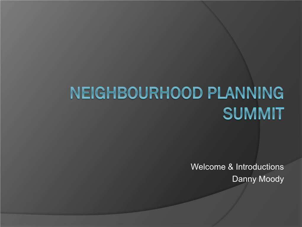 Neighbourhood Planning Summit