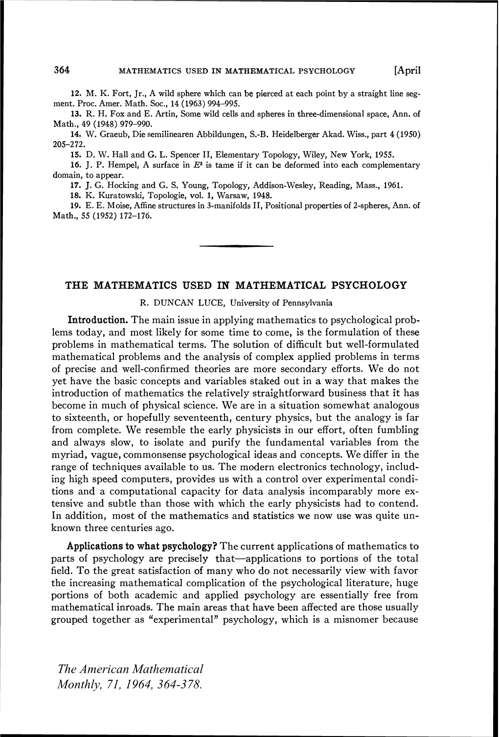 The Mathematics Used in Mathematical Psychology