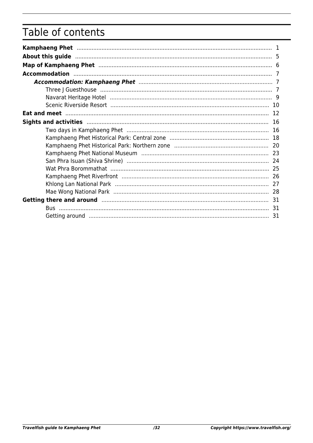 Table of Contents