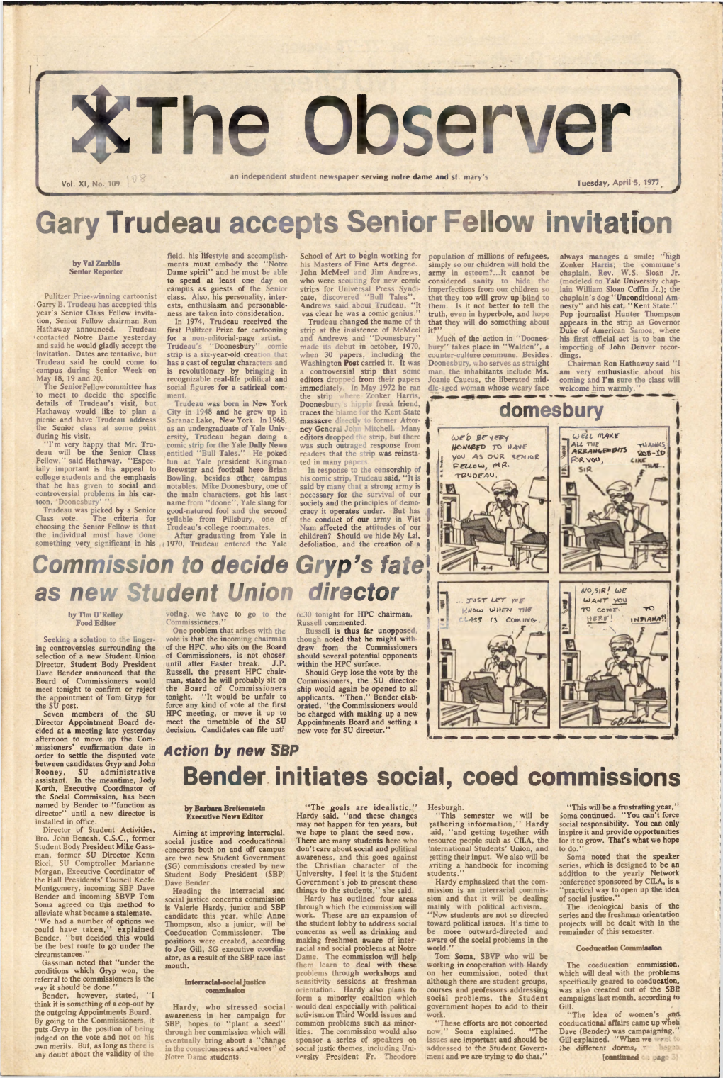 Gary Trudeau Accepts Senior Fellow Invitation