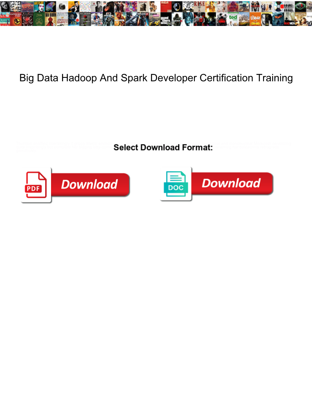 Big Data Hadoop and Spark Developer Certification Training