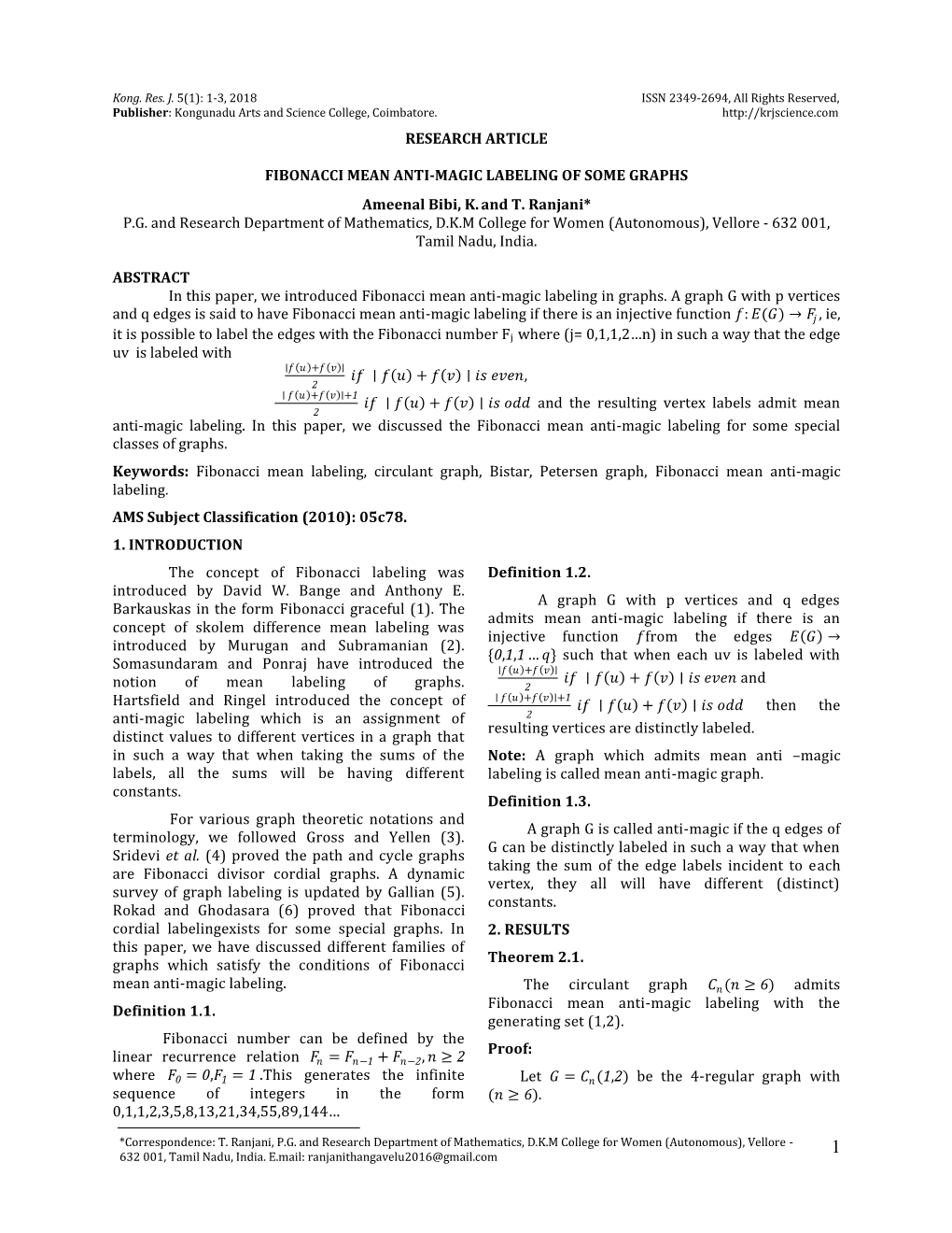 Research Article Fibonacci Mean Anti-Magic Labeling Of