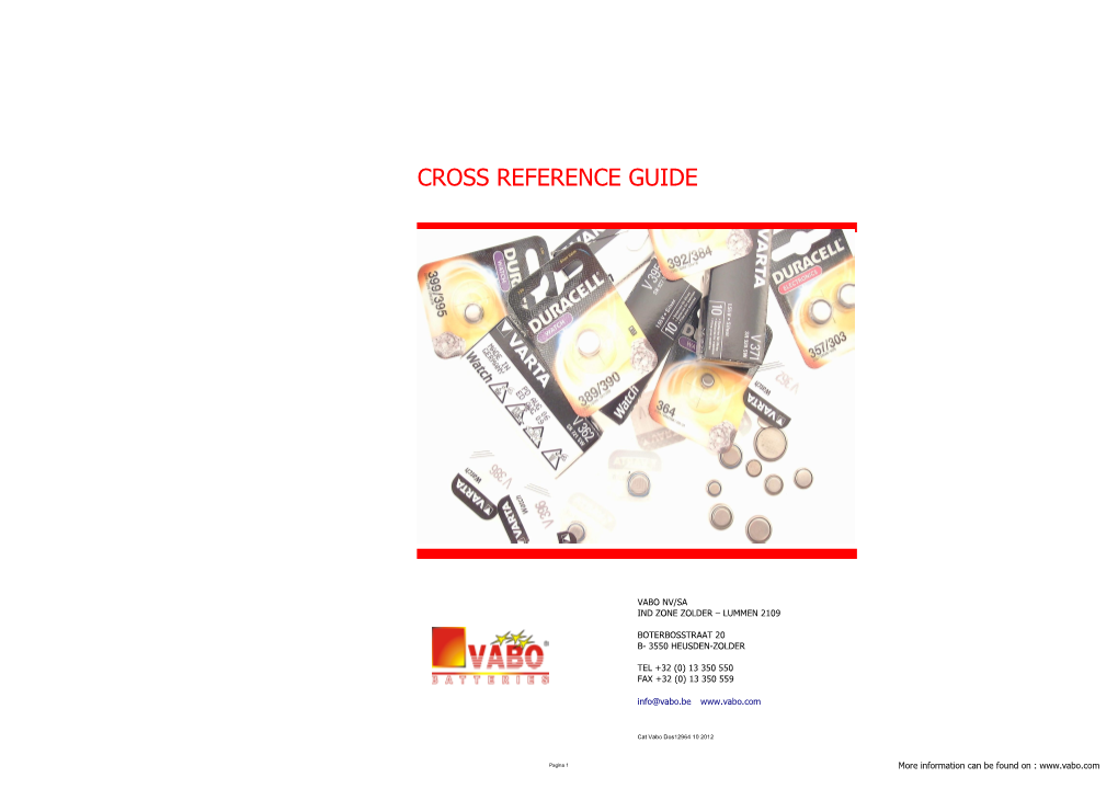 Cross Reference Guide