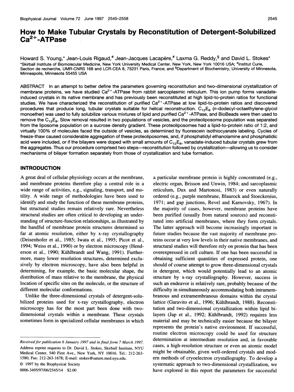 How to Make Tubular Crystals by Reconstitution of Detergent-Solubilized Ca2+-Atpase