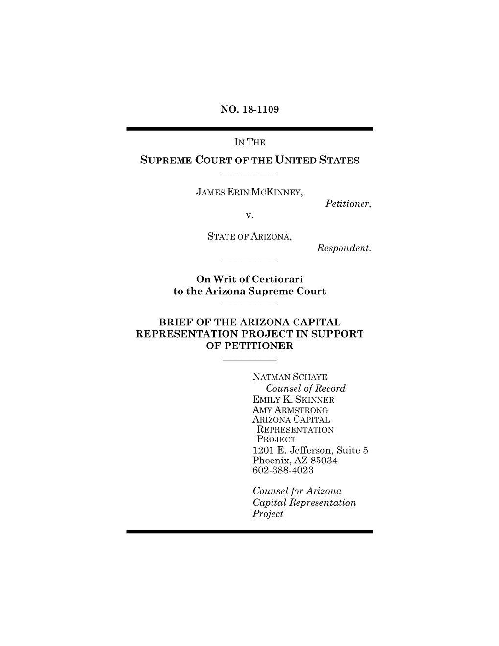 On Writ of Certiorari to the Arizona Supreme Court ______