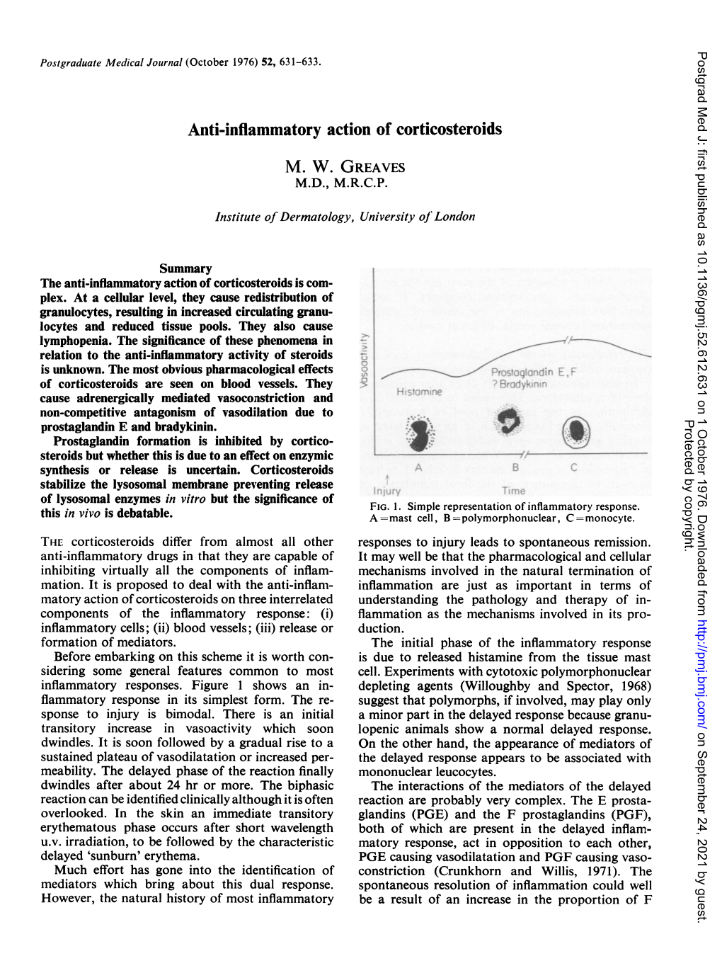 Anti-Inflammatory Action of Corticosteroids M