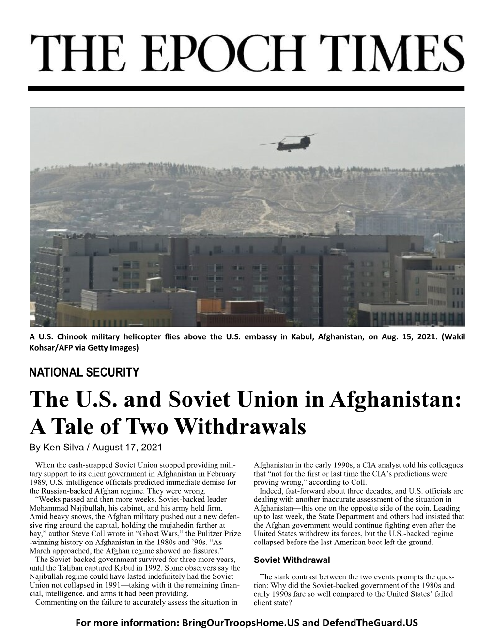 The U.S. and Soviet Union in Afghanistan: a Tale of Two Withdrawals by Ken Silva / August 17, 2021