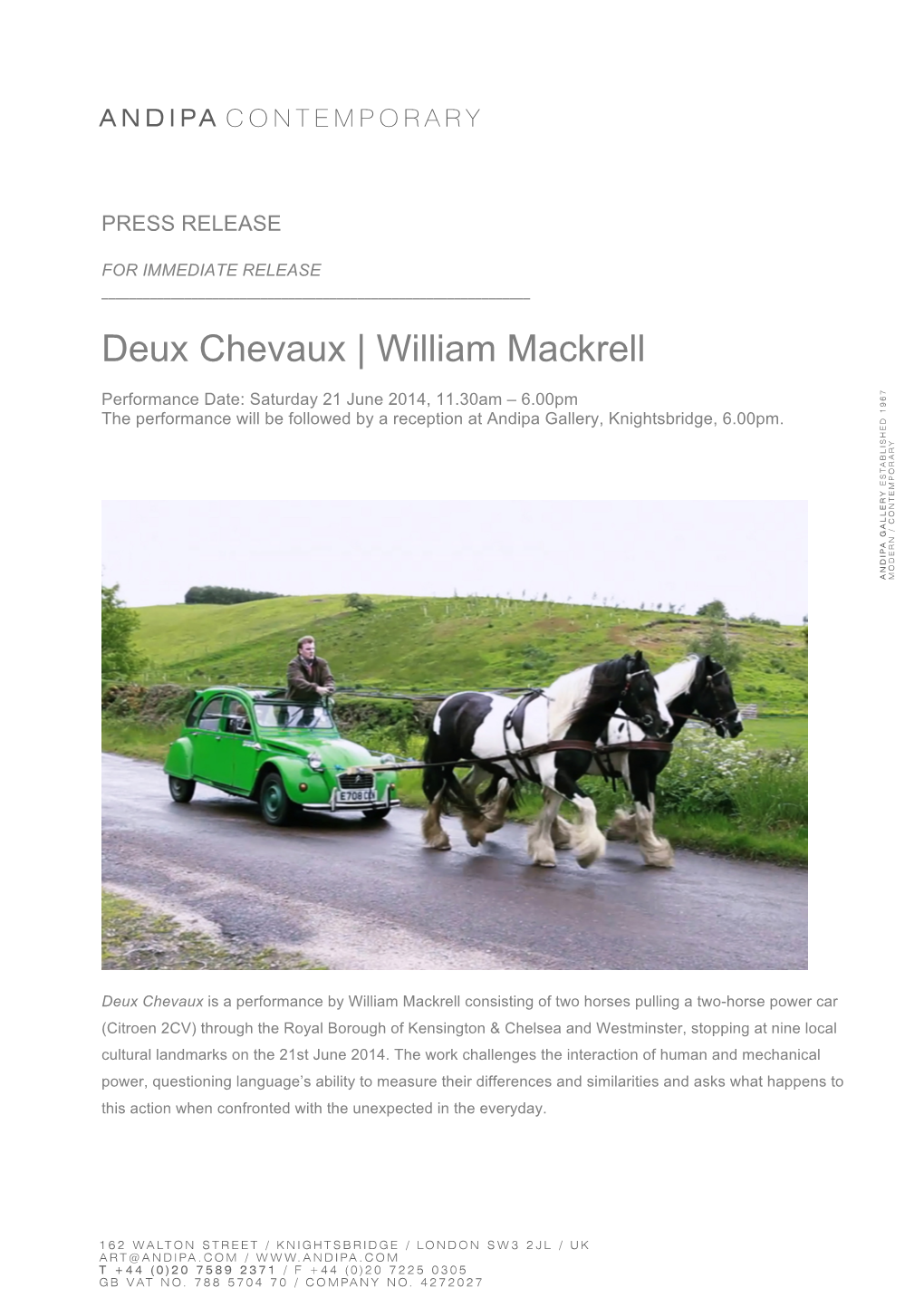 Deux Chevaux Press Release19may