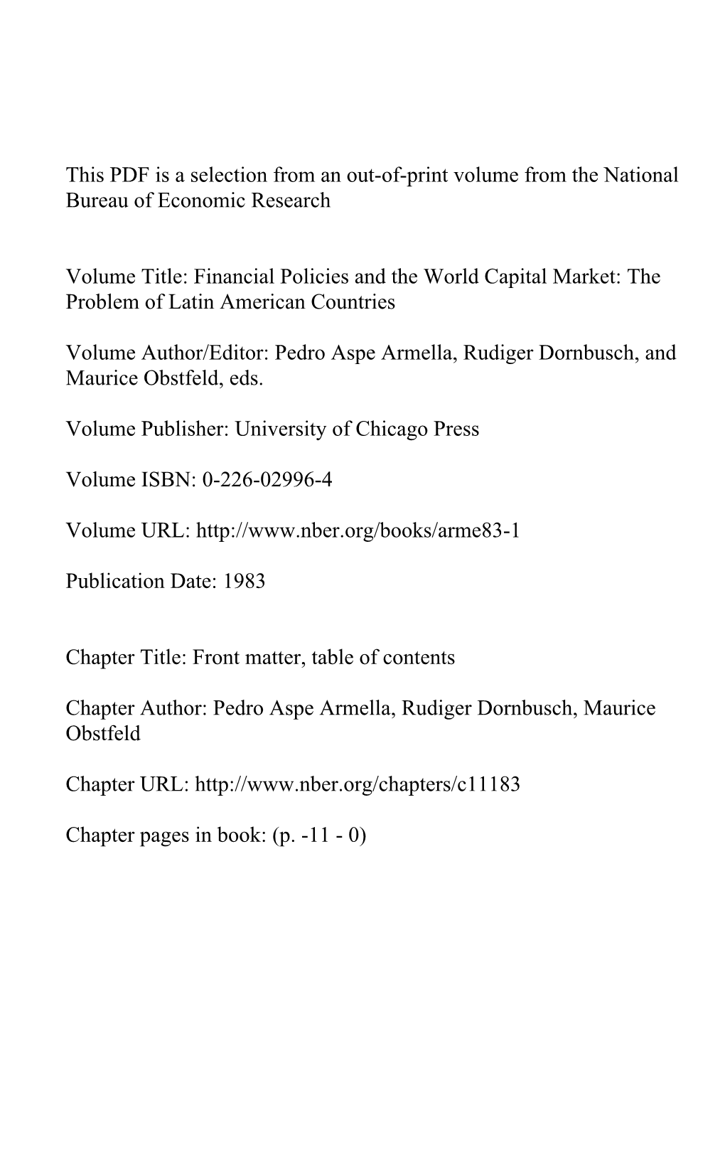 Front Matter, Table of Contents