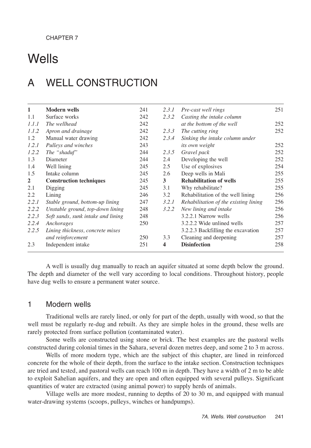 A. Well Constructions