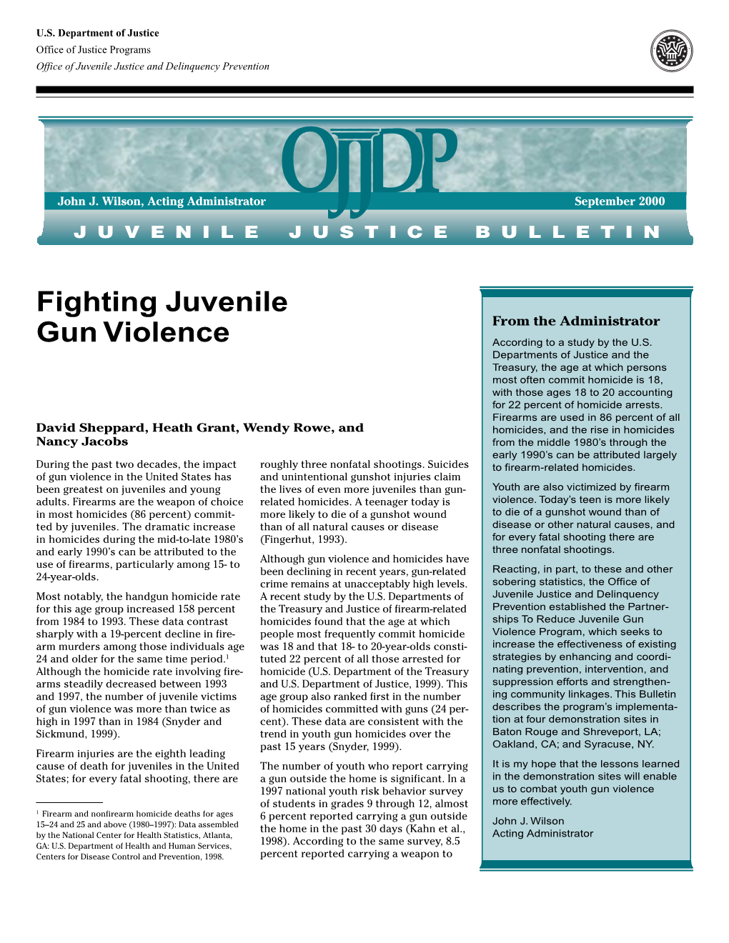 Fighting Juvenile Gun Violence