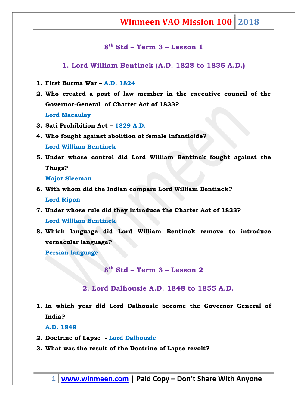 8Th History Term 3 Lessons 1 2 3 4 5 6 In