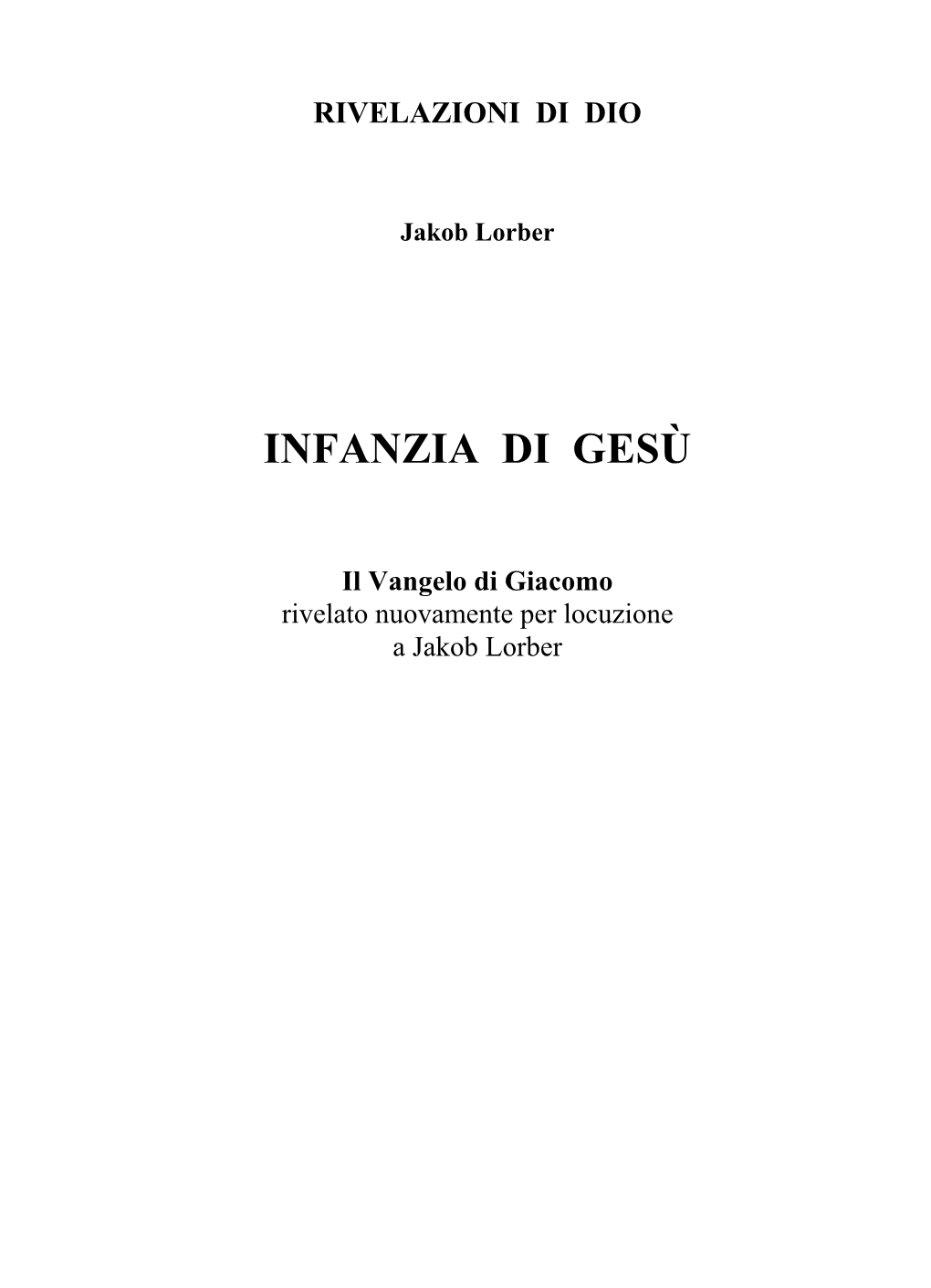 Infanzia Di Gesù