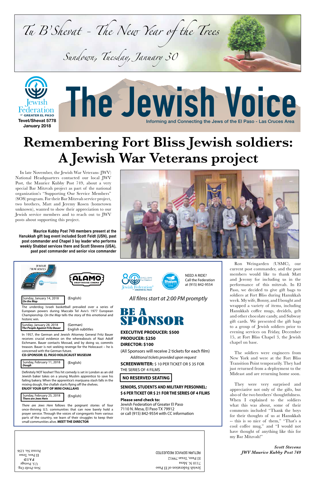 Remembering Fort Bliss Jewish Soldiers: a Jewish War Veterans