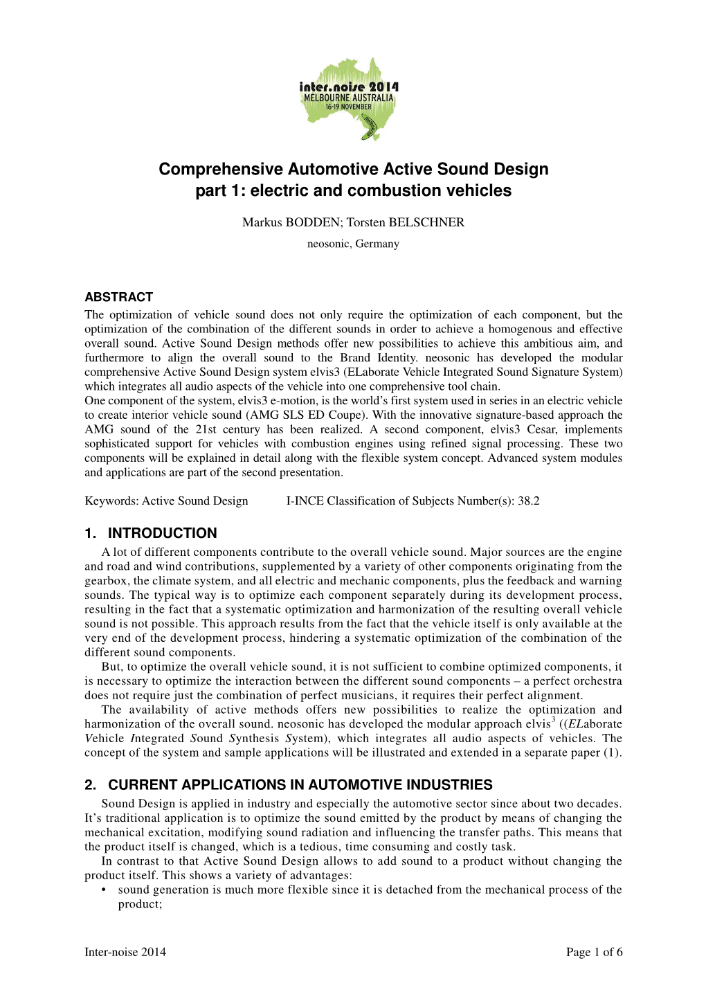 Comprehensive Automotive Active Sound Design Part 1: Electric and Combustion Vehicles