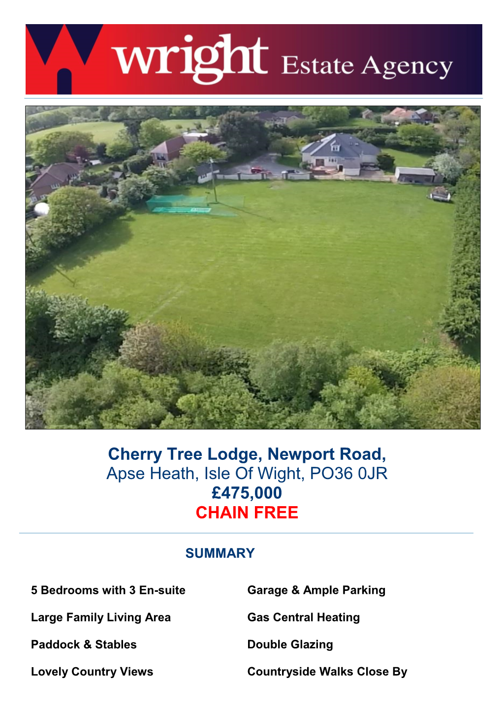 Cherry Tree Lodge, Newport Road, Apse Heath, Isle of Wight, PO36 0JR