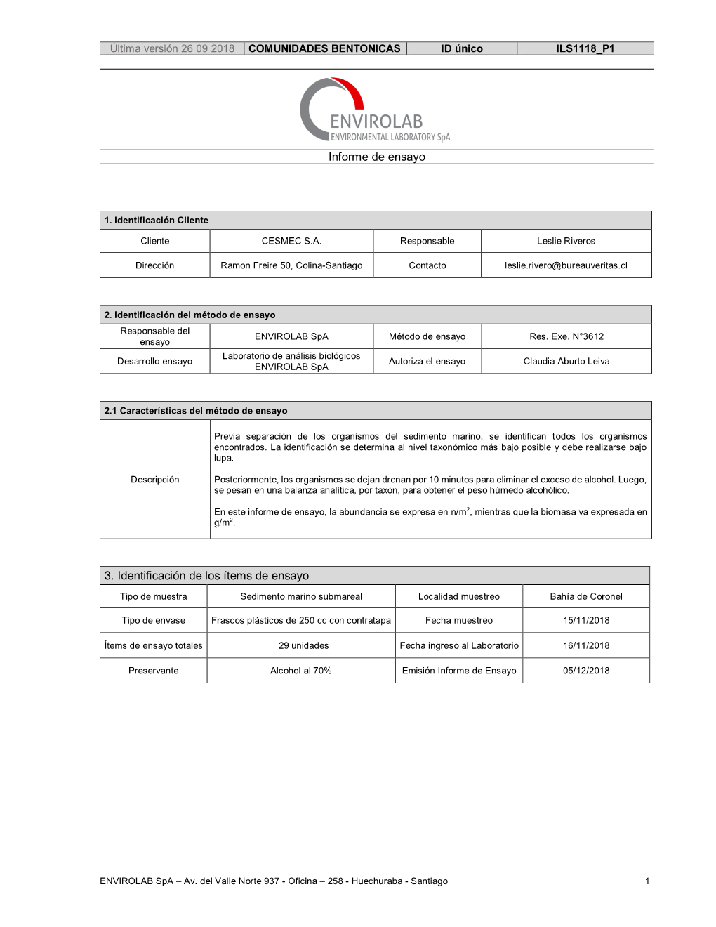 Informe De Ensayo 3. Identificación De Los Ítems De Ensayo